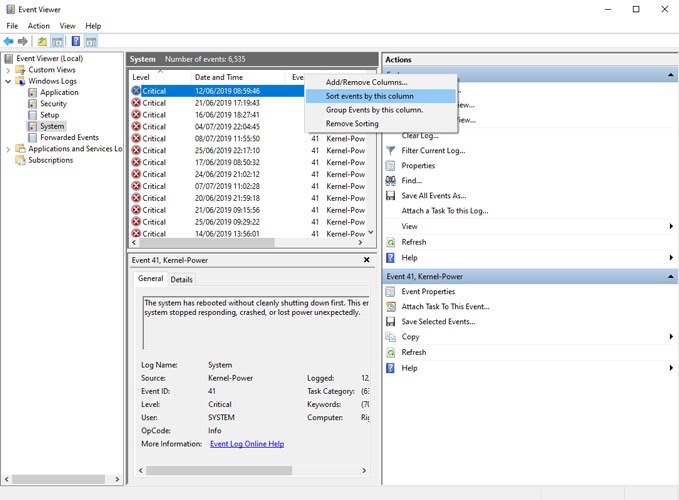 See Pc Startup Shutdown History Event Viewer Sort Events See Pc Startup Shutdown History Event Viewer Sort Events